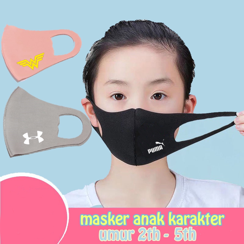 Masker Scuba Premium Lembut Washable Anak Logo umur 2-5tahun dan 6-15tahun