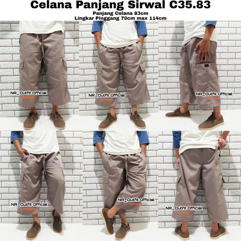 Celana Sirwal Jumbo Chinos Dewasa Pangsi Sontog Pinggang Karet Borju Big Size NR_Outfit Official COD