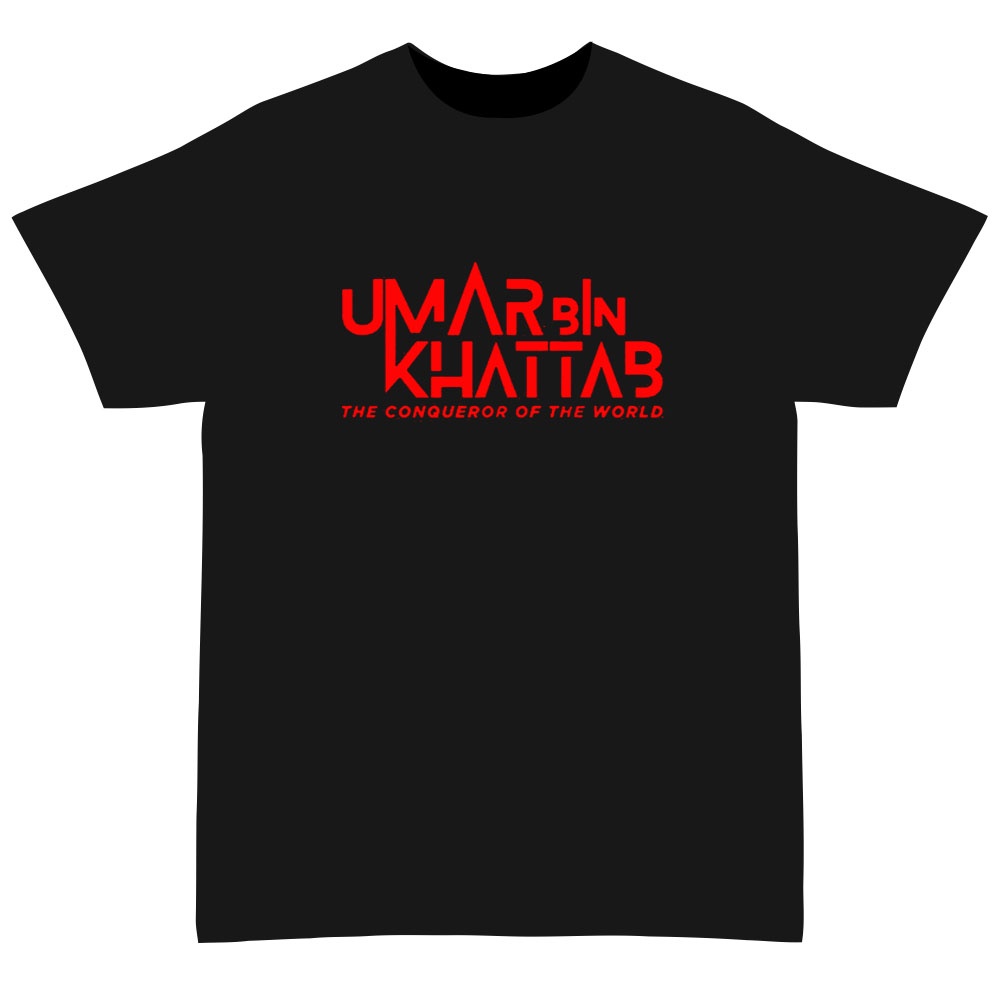 BARU KAOS DAKWAH ISLAMI KAOS MURAH KAOS UMAR BIN KHATTAB THE CONQUEROR OF THE WORLD KAOS DAKWAH MUSL