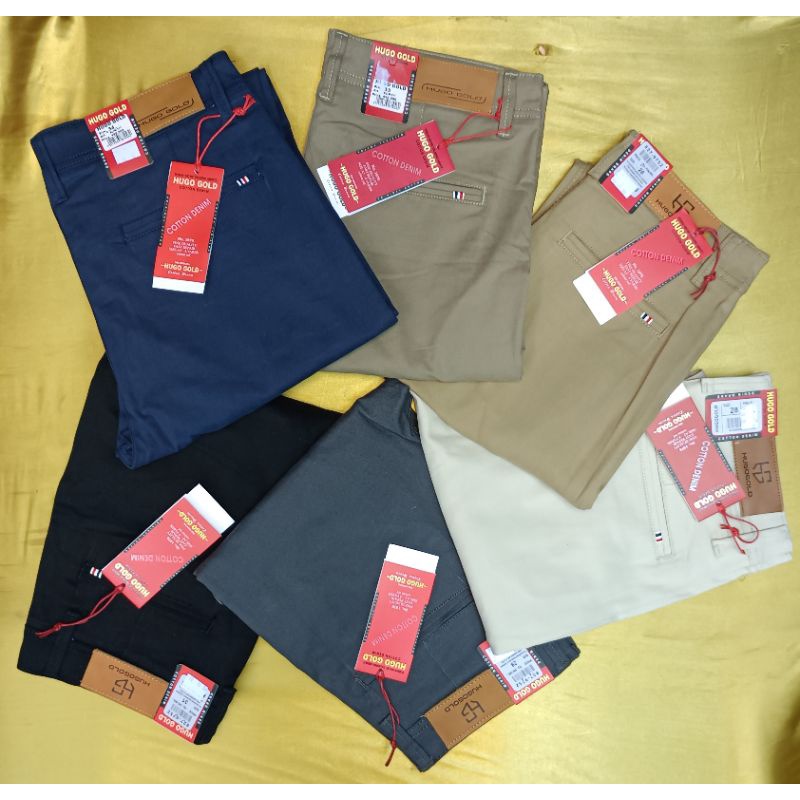 Chinos Panjang Pria Asli Hugo Gold Slimfit / Celana Chino Original Hugo Gold Terlaris 2024