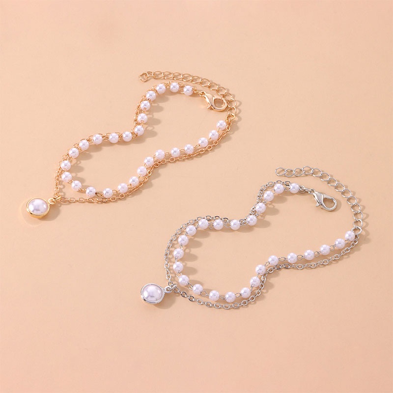 [✅READY STOCK] ❤️Fashion Korea Wanita Temperamen Manis Gelang Aksesoris Perhiasan Gelang Mutiara Ganda Sederhana Penjualan Panas Mode