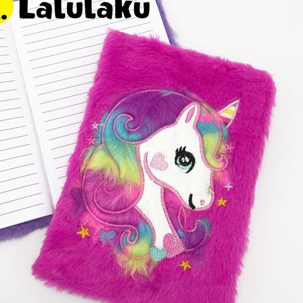 

✧ Buku tulis Bulu Diary Agenda lucu kado ultah unik keren korea - Biru ❈