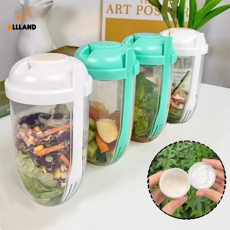 Kotak Makan Siang Bentuk Botol Dengan Garpu Ukuran 1000ML Untuk Salad