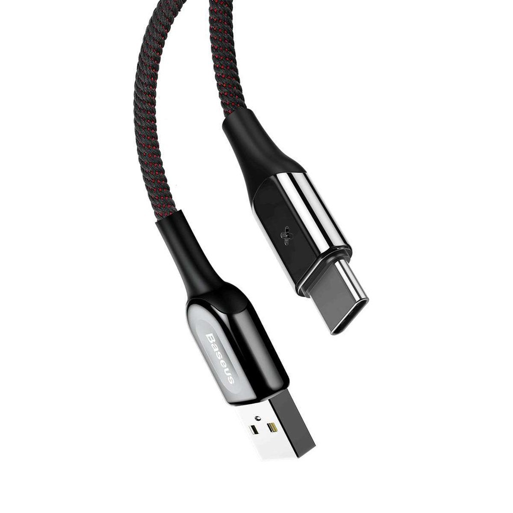 BASEUS KABEL USB TYPE C X SHAPED LIGHT CABLE TYPE-C 3A 1M - GARANSI RESMI