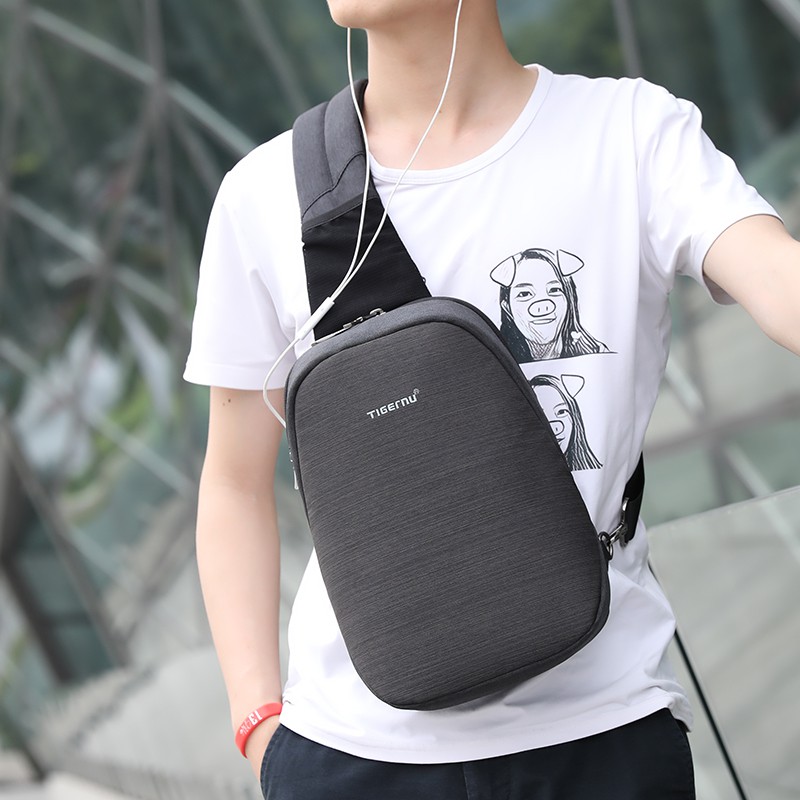 Tigernu Tas Selempang Crossbody Sling Bag Anti Maling - T-S8061 - Black/Gray