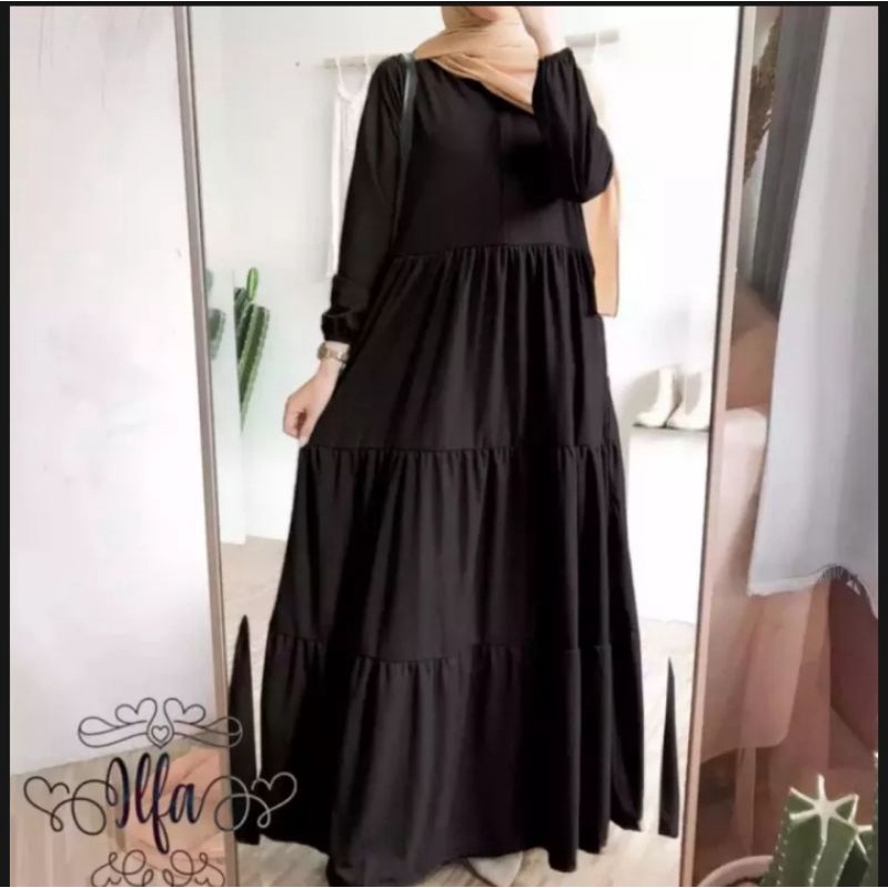 gamis susun polos rayon, gamis canda ,gamis rempel terbaru gamis rayon twil ori