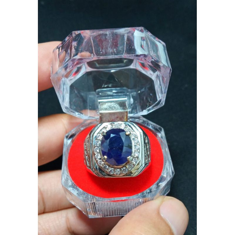 batu permata blue safir asli siap pakai