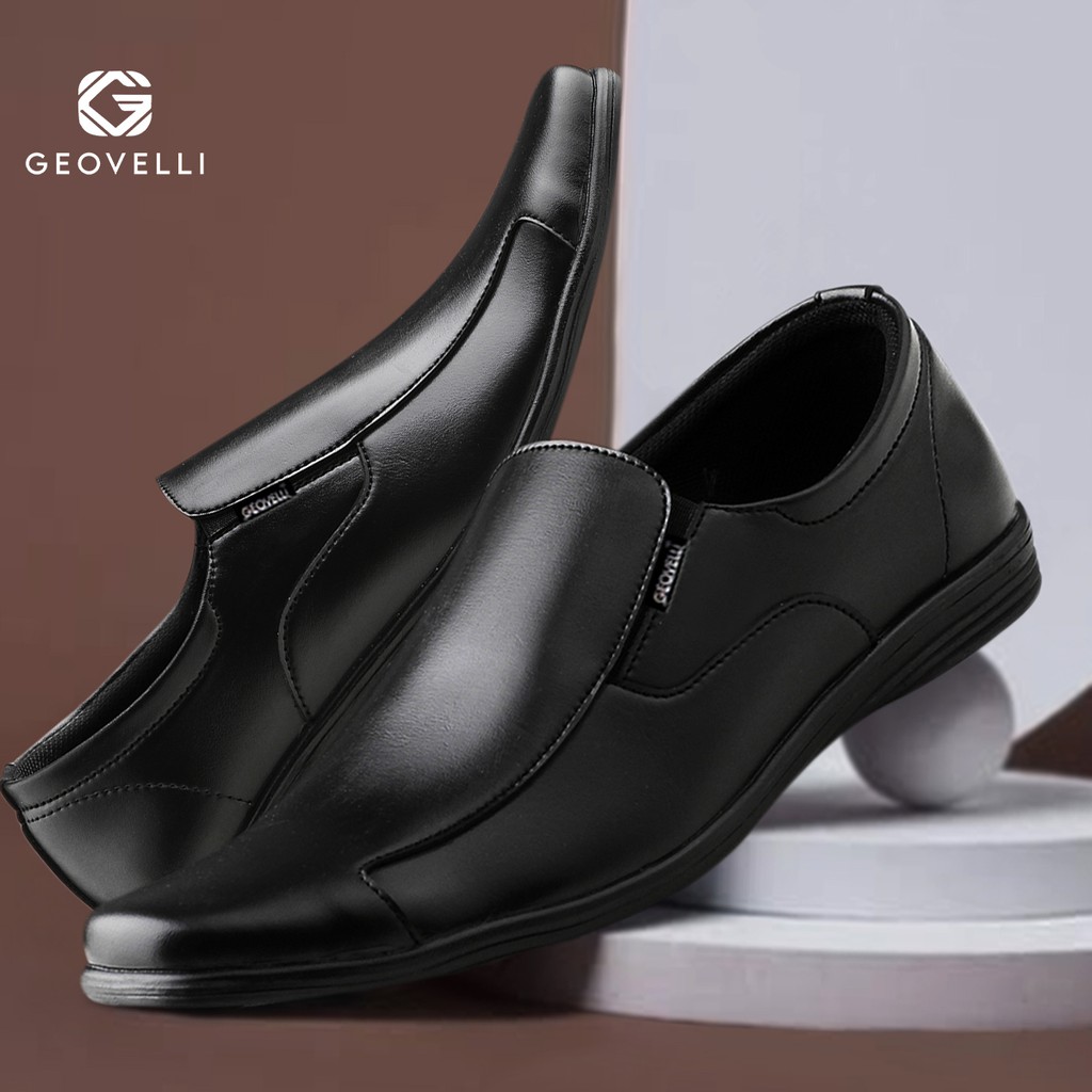 GEOVELLI STORE Sepatu Pria Pantofel Hitam G-1901 Sepatu Pantopel Pria Sepatu Hitam Pria Sepatu Kulit