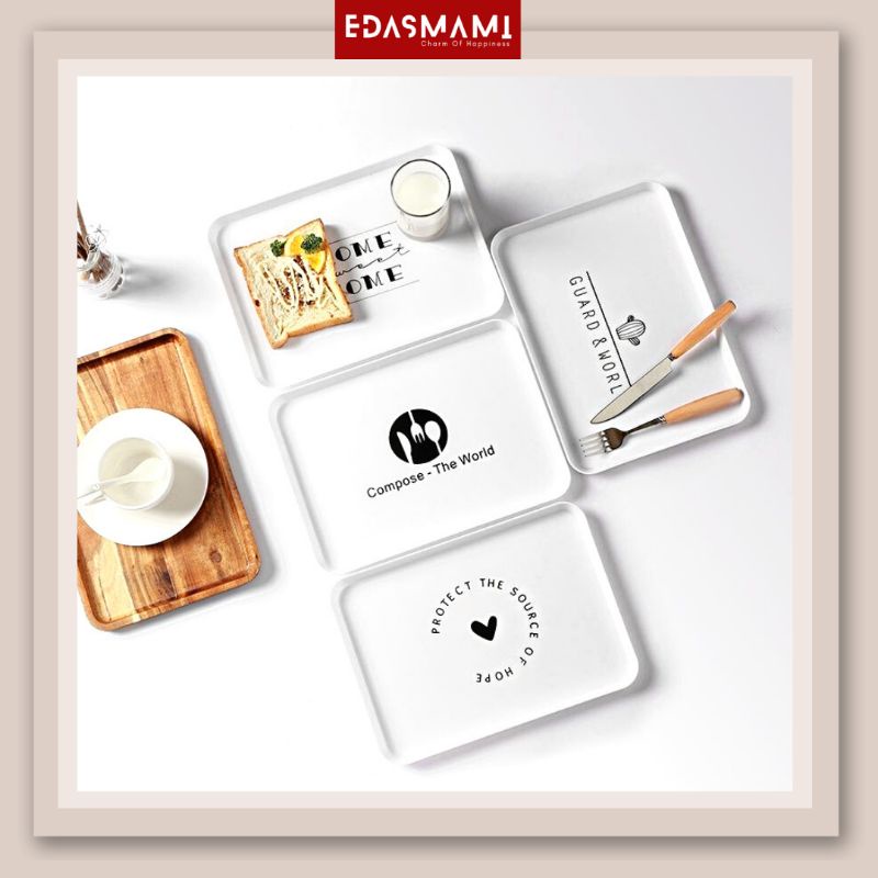 EDASMAMI Aesthetic Food Tray Nampan Plastik