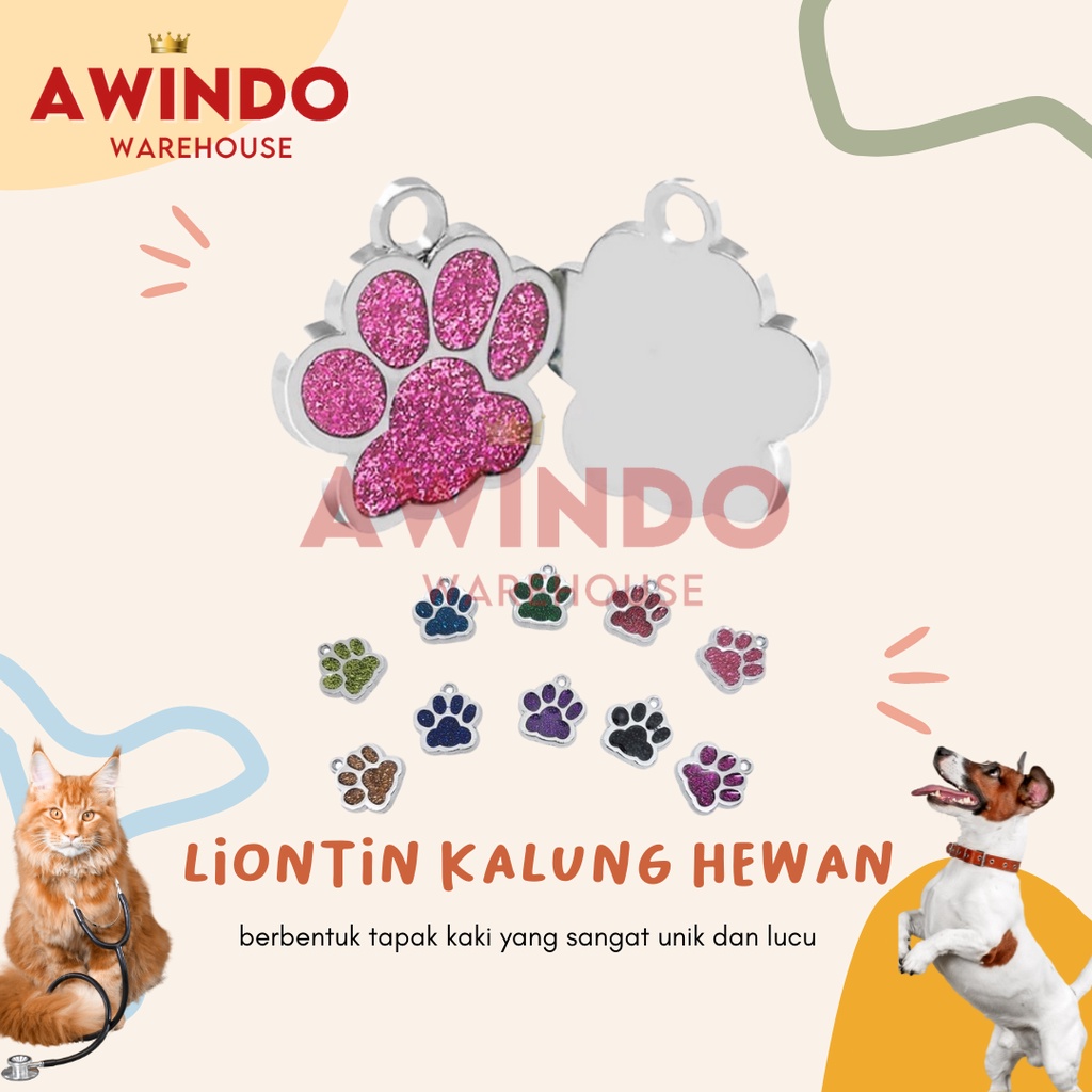 LIONTIN PAW - Kalung Gantungan Liontin Tapak Kaki Kucing Anjing