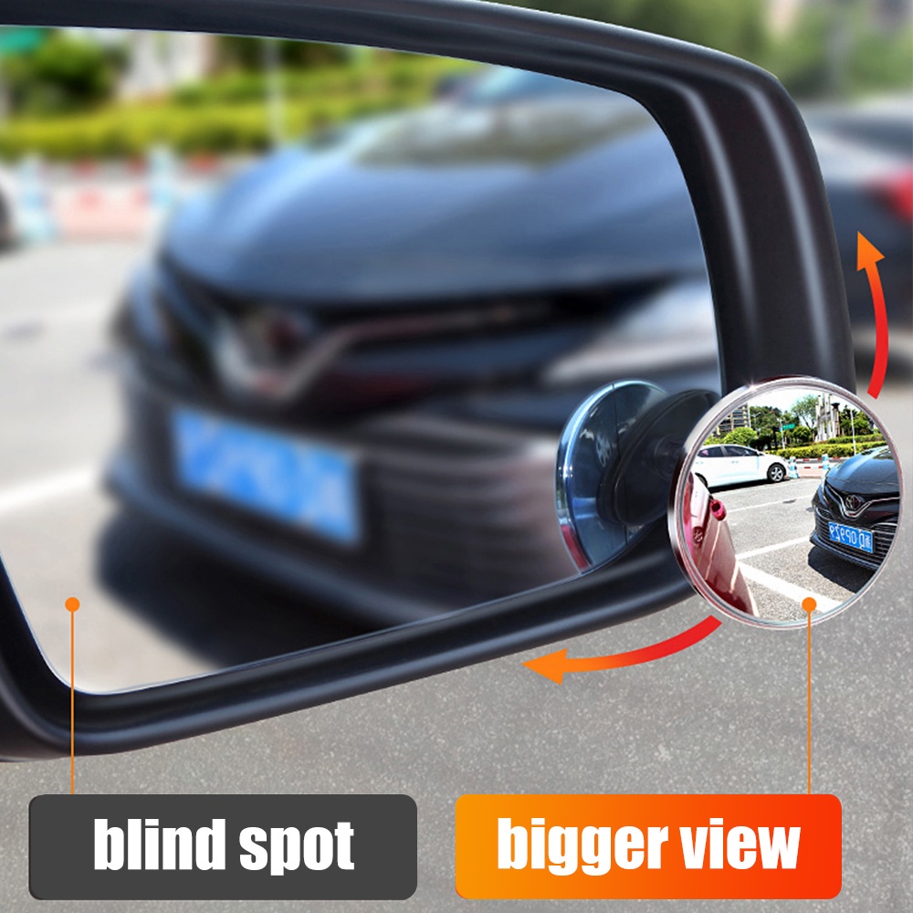 2pcs Kaca Spion Blind Spot Mini Bentuk S Dengan Perekat Adjustable Untuk Mobil