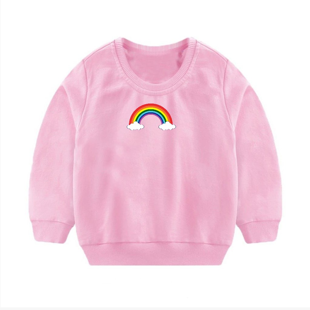 sweater anak perempuan crewneck anak anak unisex flece ori M L XL