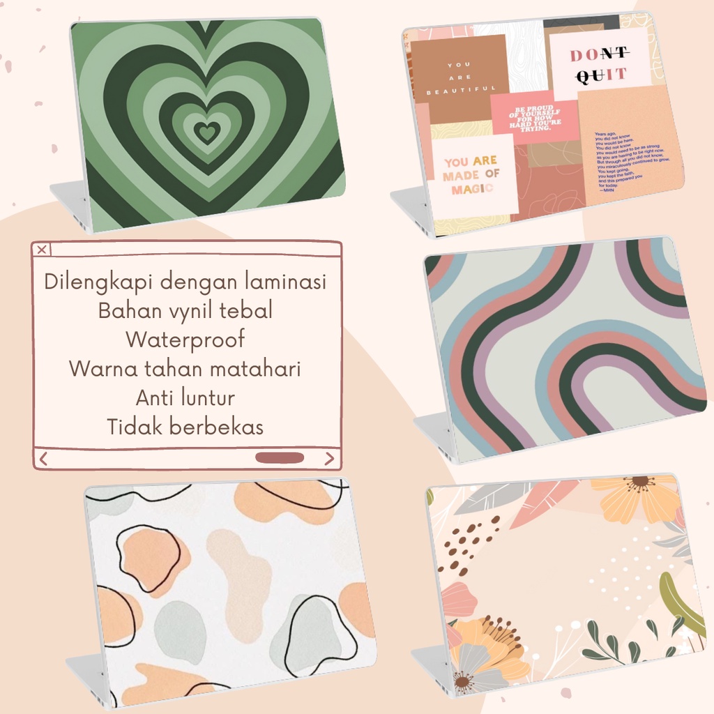 Stiker Laptop Aesthetic Cover Protector Notebook Skin Garskin  Pelindung Laptop Lenovo Asus Toshiba
