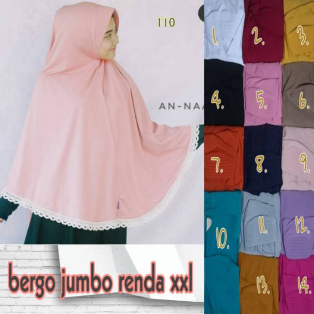 Bergo jumbo xxl renda