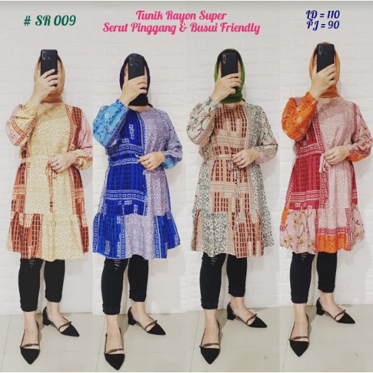 Tunik Wanita atasan panjang rayon dress SR009 MELROSE GROSIR