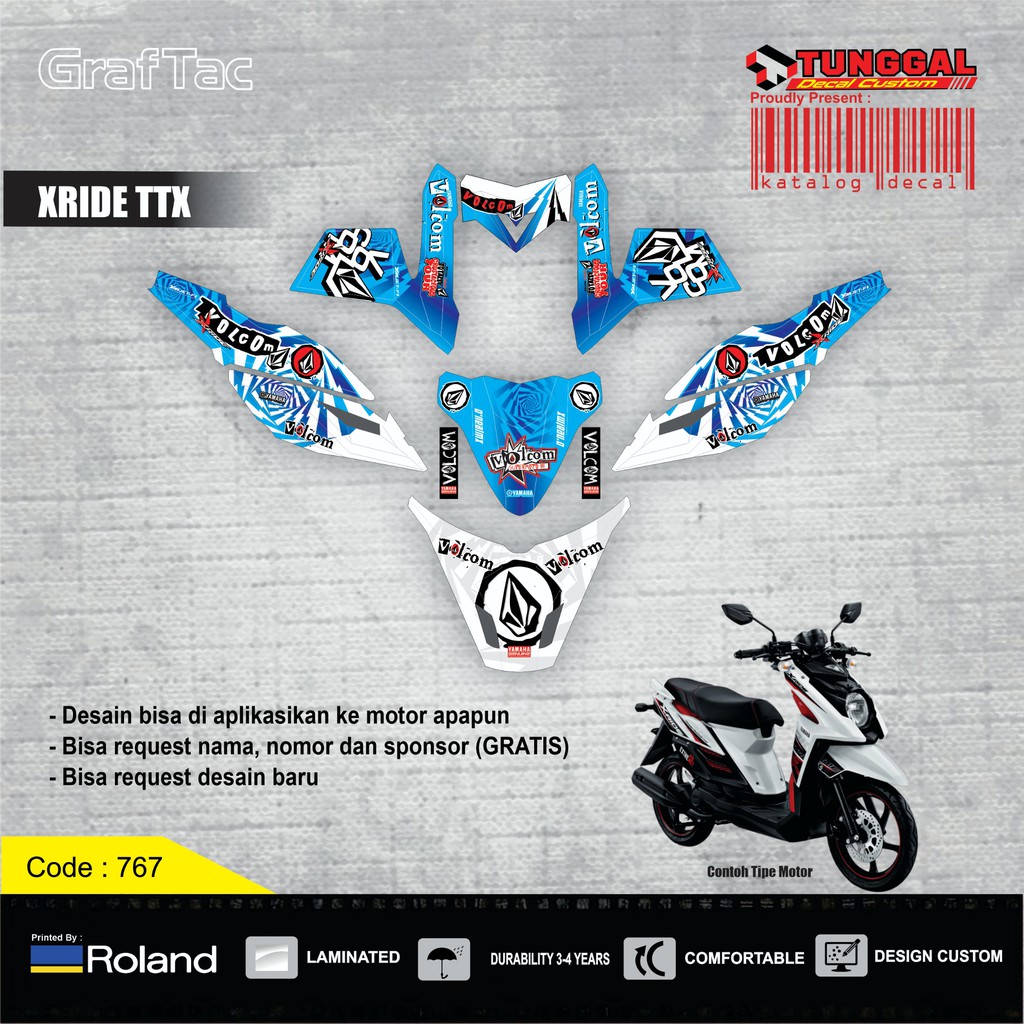 DECAL X RIDE STIKER MOTOR VOLCOM MOTOCROSS