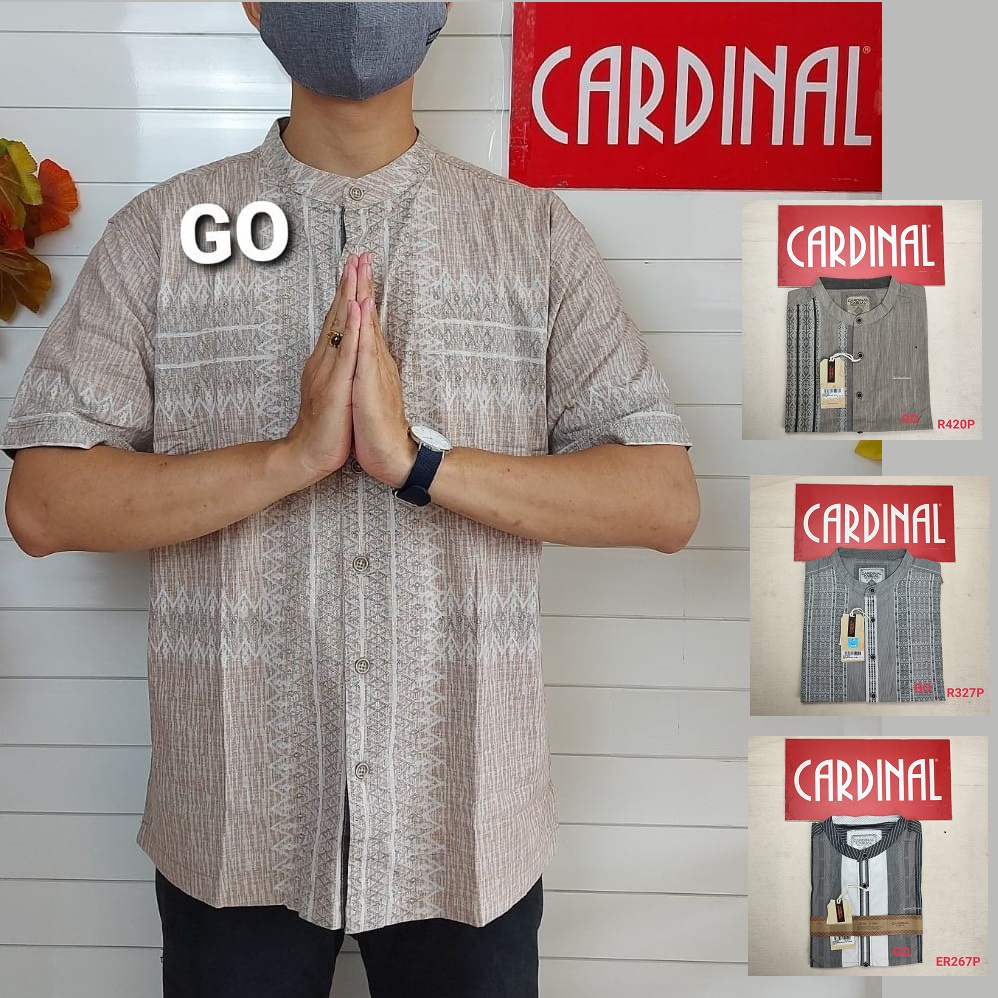 BB CARDINAL KEMEJA KOKO Taqwa Baju Muslim Lengan Pendek Salur Pakaian Pria Original Kekinian