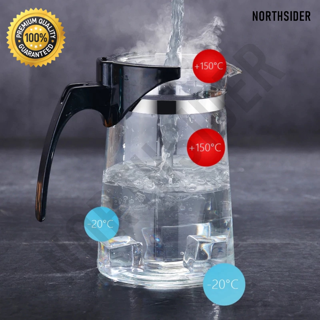 TEA INFUSER POT 750ML PUSH BUTTON | TEKO TEH SARINGAN KACA - JY025