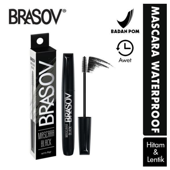 * NCC * Brasov Maskara Hitam Black Mascara Waterproof Membuat Mata Lentik - Netto 8 gr