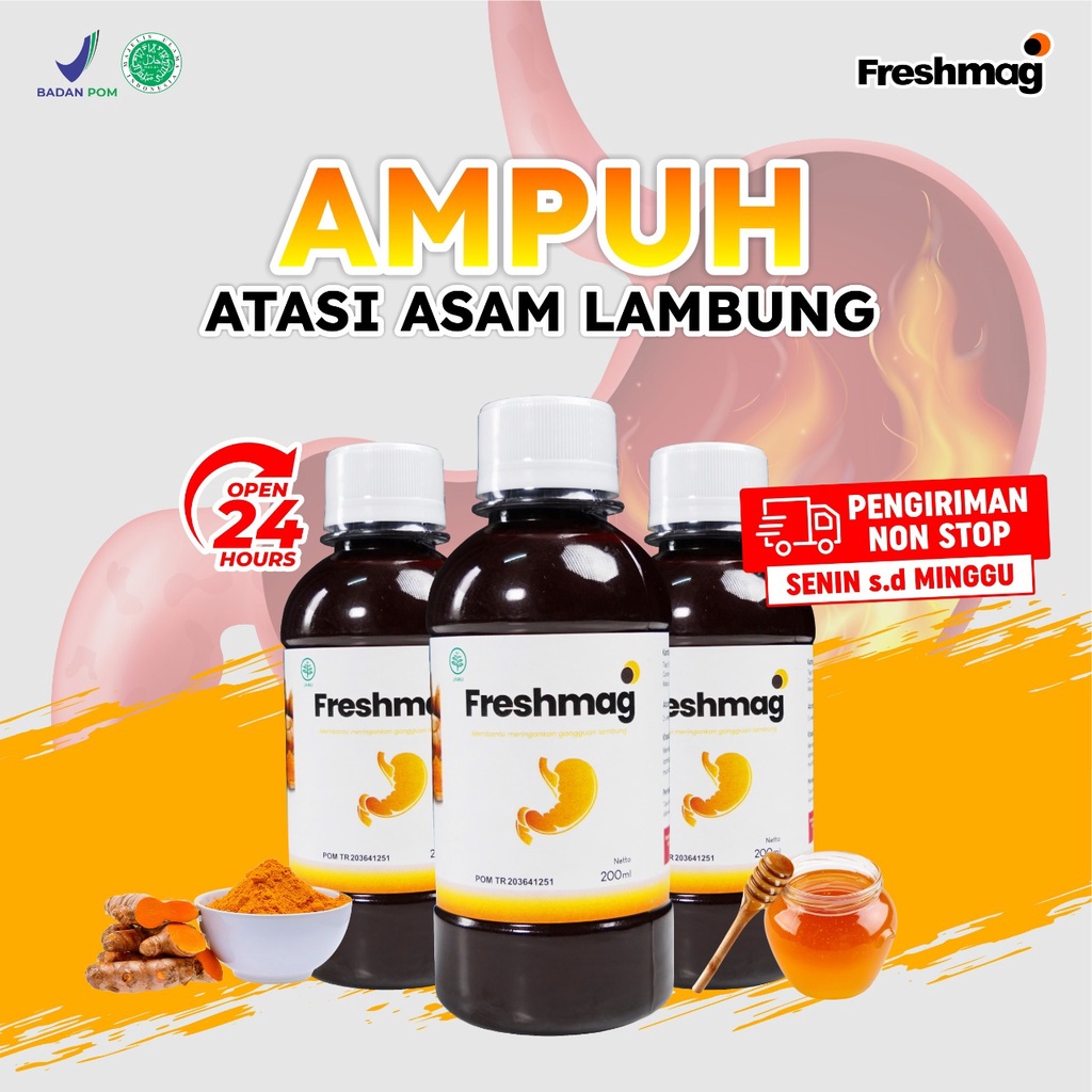 Freshmag 100% Original - Madu Fresh Maag Presmag Fresh Magh Fresmag Herbal Perkuat Organ Pencernaan &amp; Atasi Asam Lambung Maag Kronis Gastritis Mual Muntah Isi 200ml