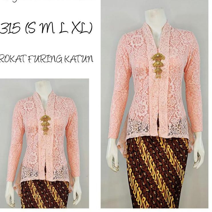 ➦ Indah KEBAYA BROKAT KARTINI PINGUIN MODERN LENGAN 7/8 Furing Katun Paris S M L XL 9315 ➽