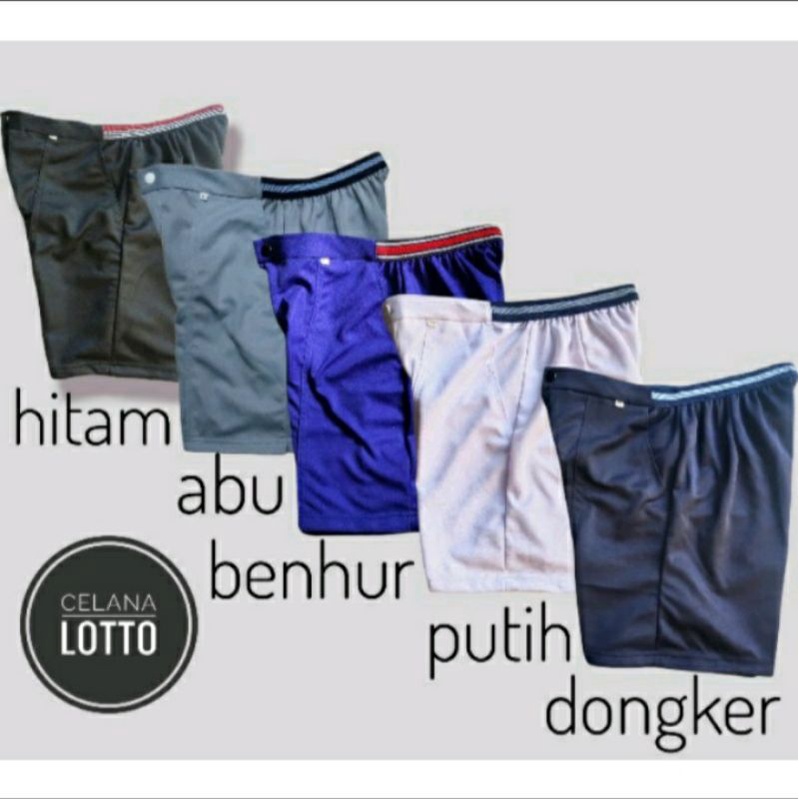 RESTOCK Celana Pendek Lotto Premium/Celana Tes Masuk TNI POLRI/Celana Badminton/Celana Tenis/Fitnes/