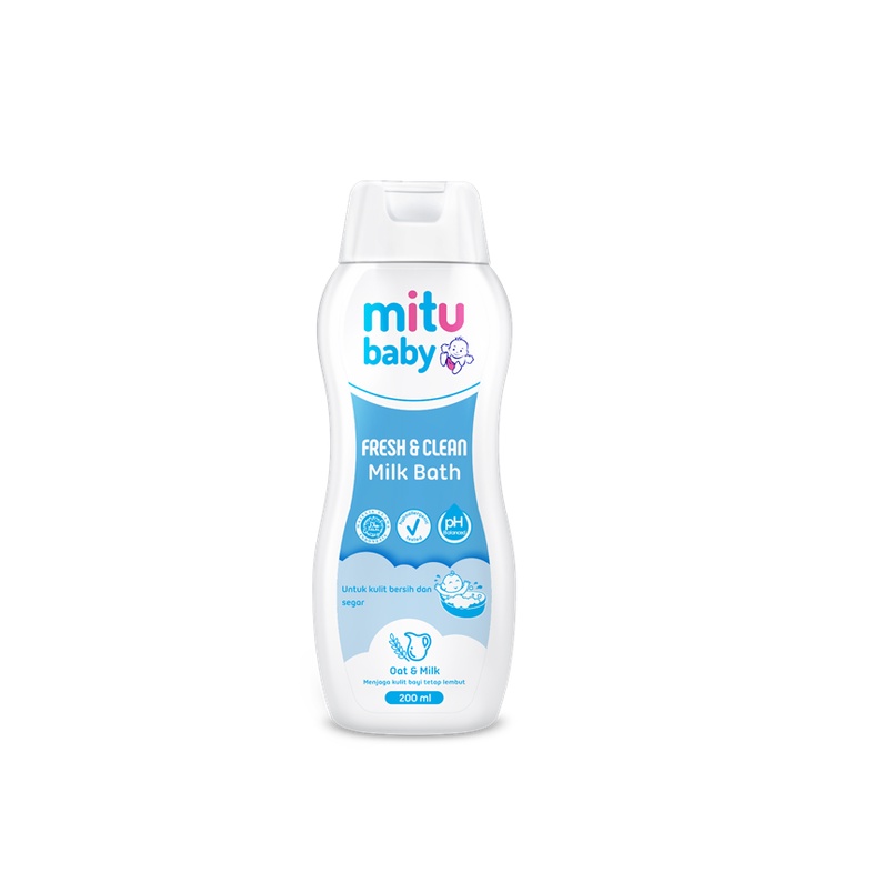 Mitu Baby Liquid Soap Milkbath Bottle 200 ml - Sabun Mandi Bayi