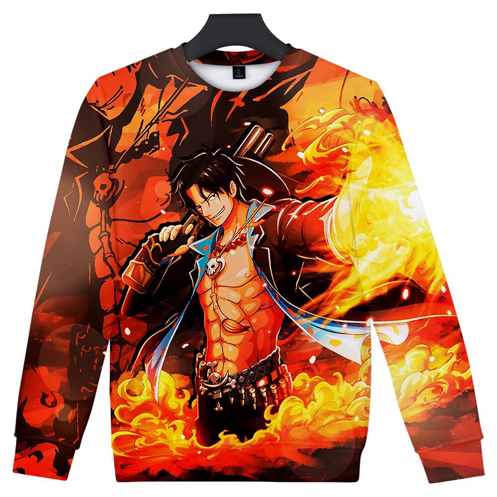 Hot Anime One Piece Streetwear Hoodies Women Men O Neck Long Sleeves Cotton Shopee Indonesia