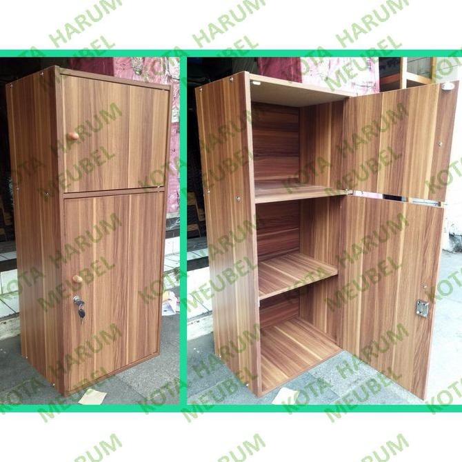 

lemari rak buku locker loker file arsip 2 pintu pendek tinggi kayu
