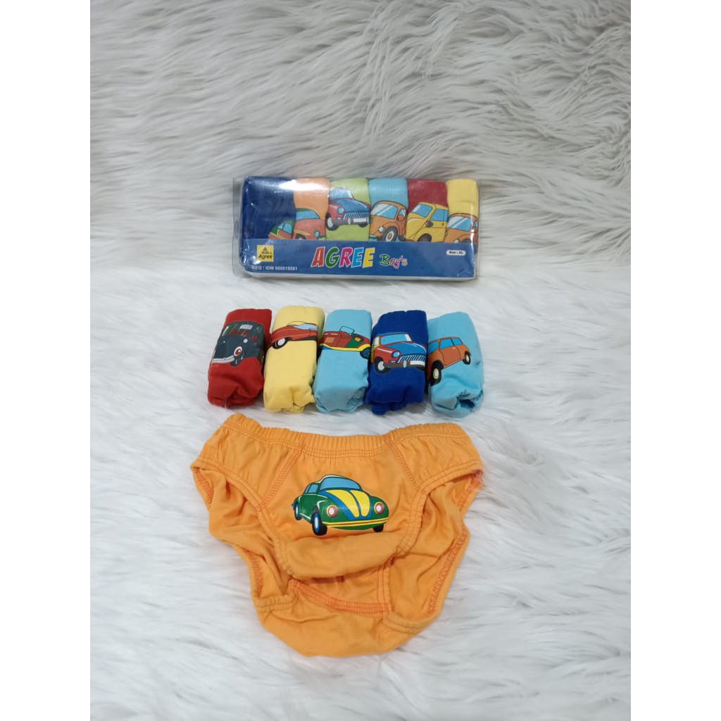 Celana Dalam anak laki laki Agree karet boxer Harga 6 pcs