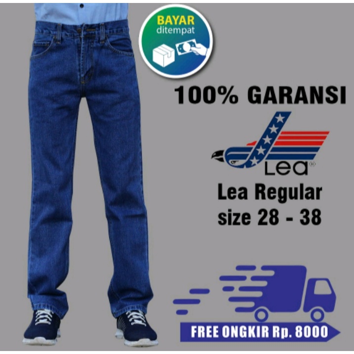 Ari fashion store LEA celana jeans pria panjang standar reguler ORIGINAL Size 28-38