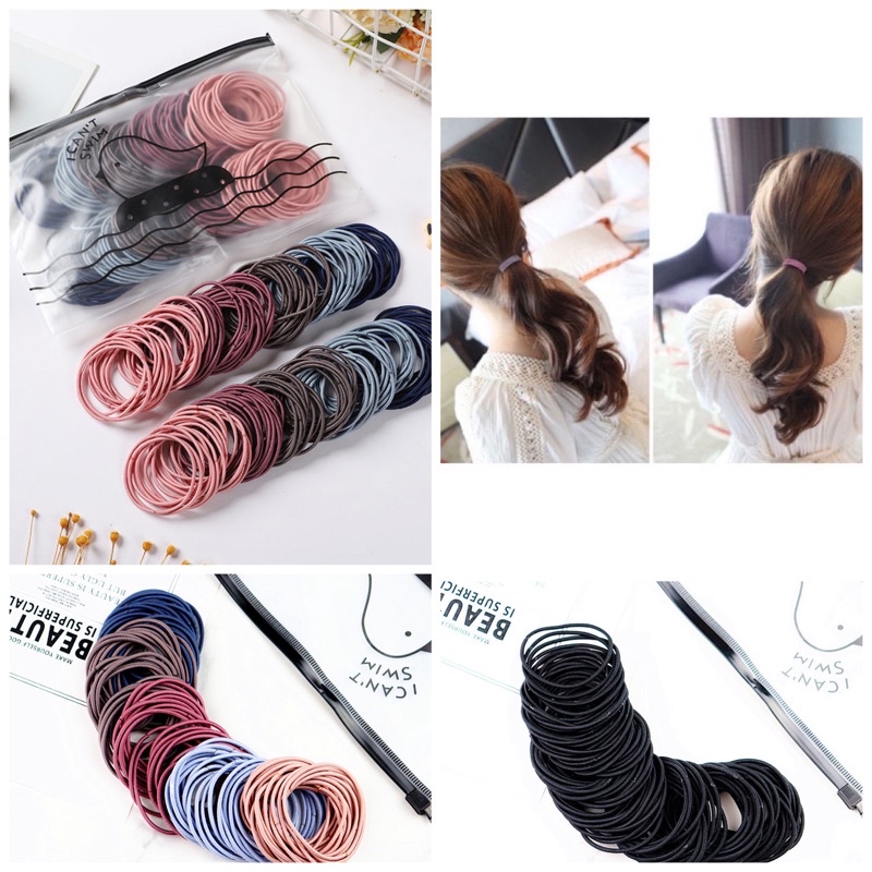 JUAL KARET IKAT RAMBUT WANITA KOREA STYLE (isi 100)