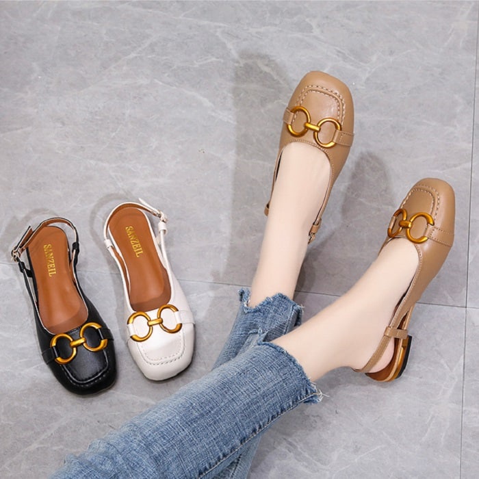 RYX - Strapless Chains Sepatu Loafer Wanita Fashion Casual - Ori Import