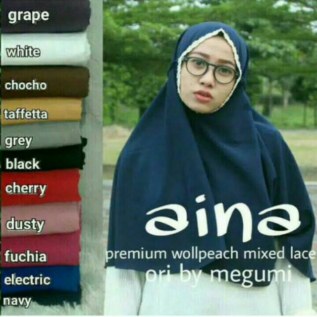 TERLENGKAP! TERMURAH! Jilbab Aina/ Kerudung Instan Cantik