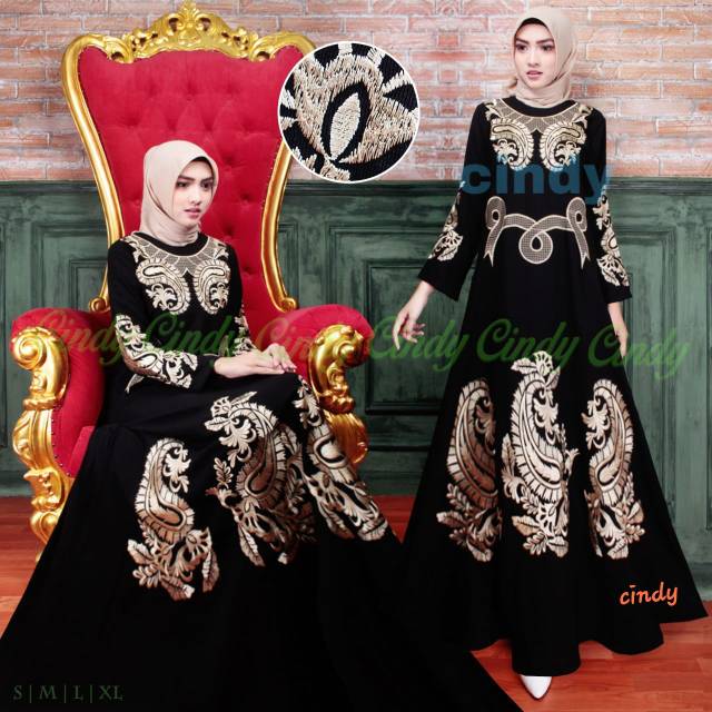 NEW ABAYA GAMIS ARAB HITAM BORDIR DANIA BY ABAYA ELHABSYI
