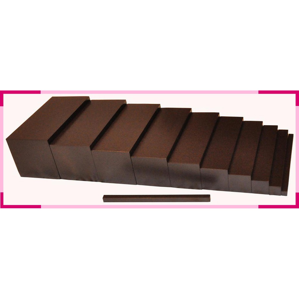brown stair broad stair mainan edukasi apparatus montessori aparatus