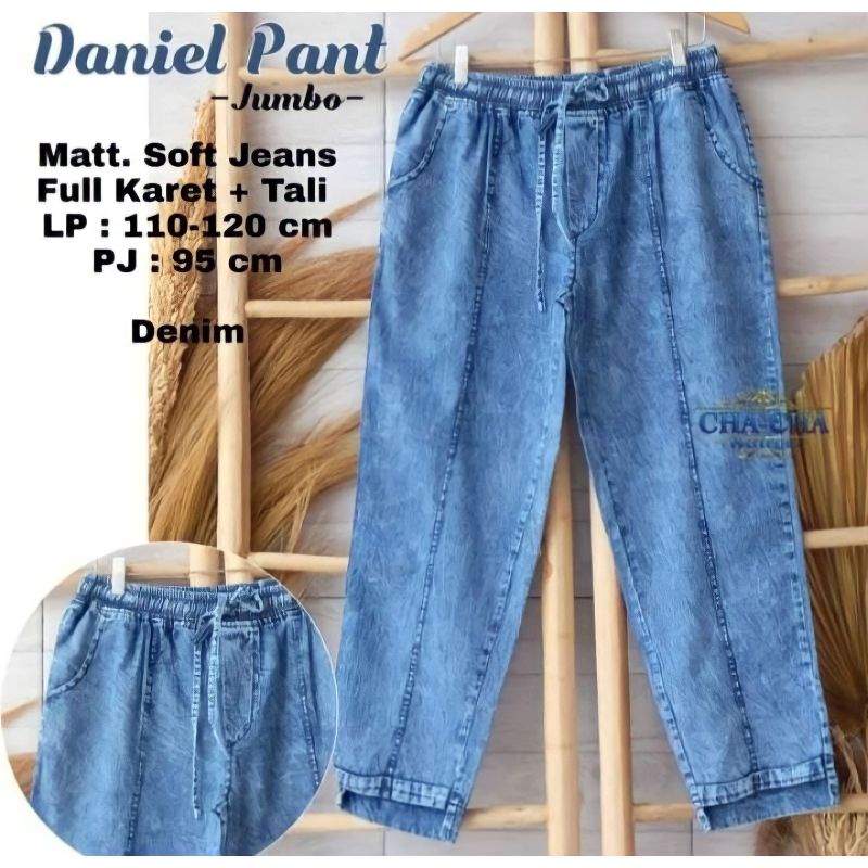 TERLARIS|CELANA BAGGY PANTS JEANS DANIELS SUPER JUMBO/CELANA JUMBO/BELLA PANTS JUMBO JEANS LP 140CM+