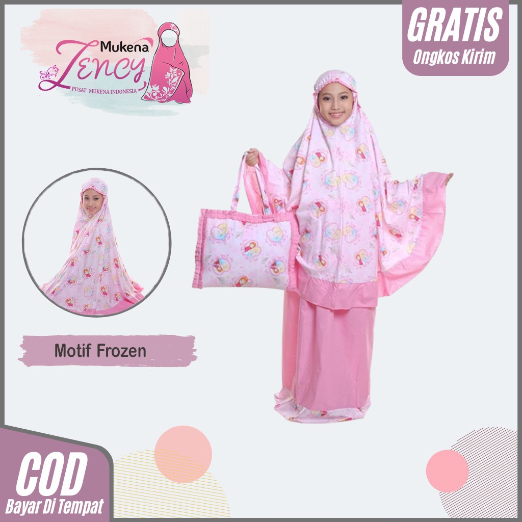Mukena Anak Perempuan Karakter Frozen Hello Kity Unicorn Mukenah Katun Bahan Adem dan Lembut