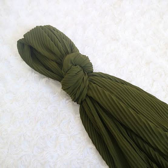 CRIMELDA PASHMINA PLISKET FULL 175x75 DIAMOND CREP HIJAB FASHION MUSLIM-ARMY P.PLISKT