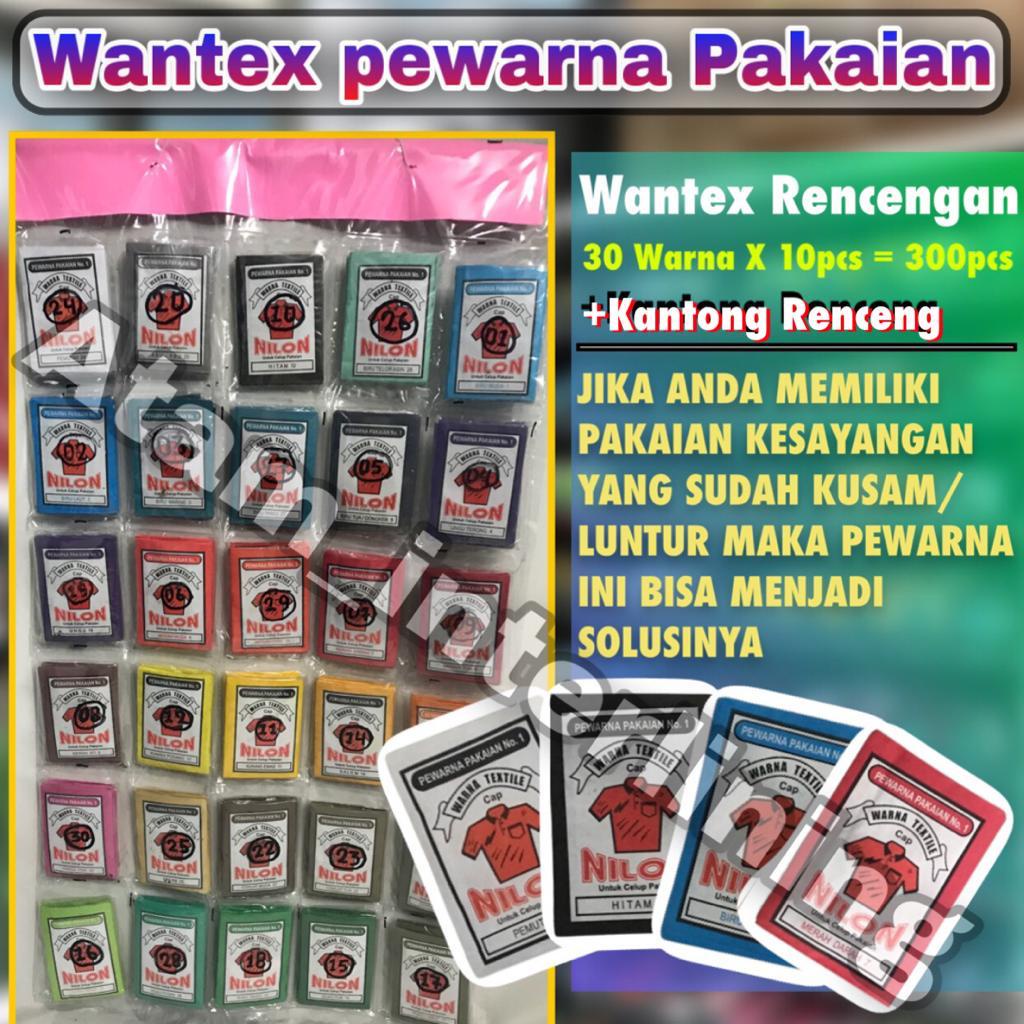 300pcs | Per Renceng 30warna X 10pcs = 300pcs | Wantex Cap NILON | Wantex Pewarna Pakaian | Wantex P