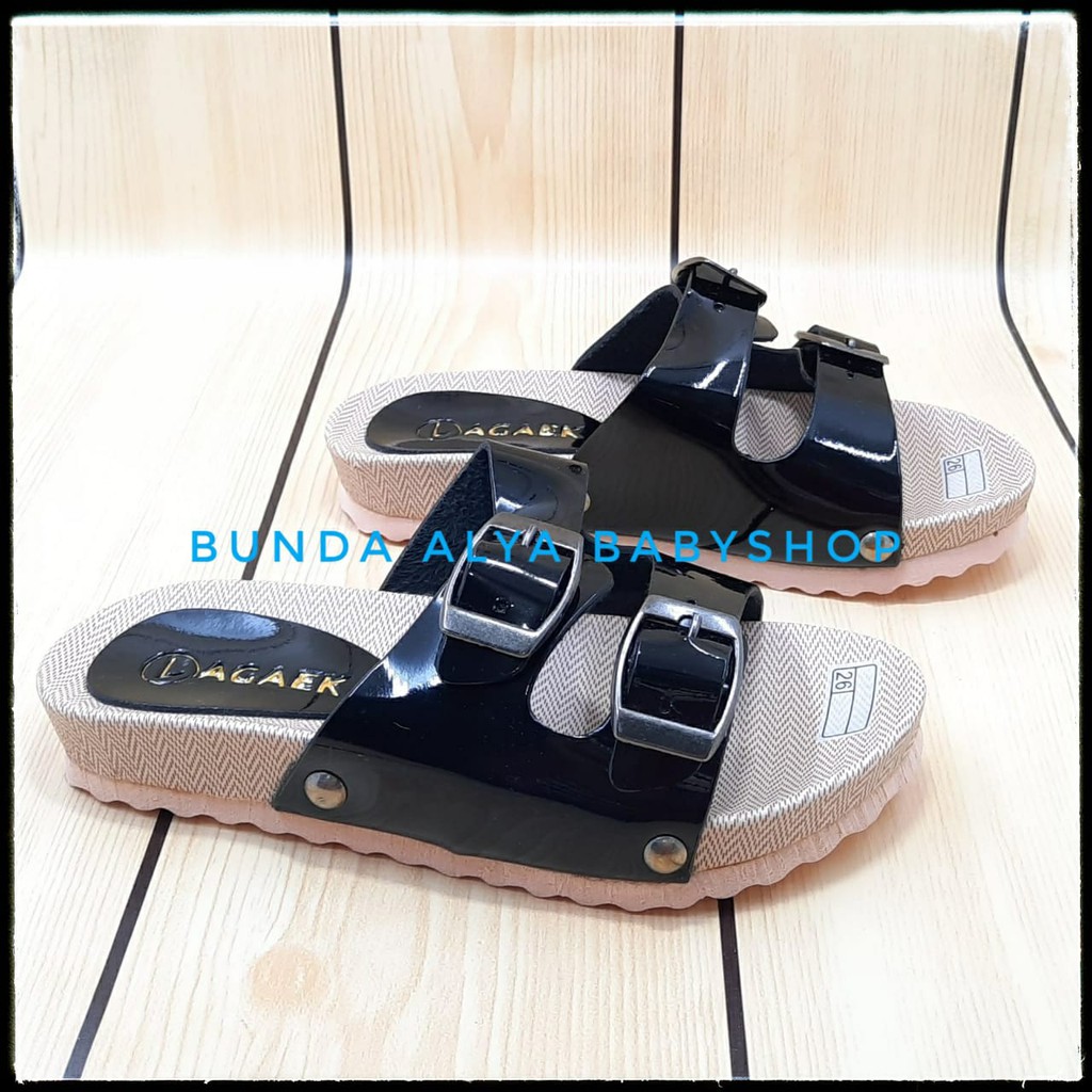 Sandal Anak Perempuan Usia 4 5 6 7 Tahun Size 26 - 32 Alas Karet - Sendal Anak Cewek Tali HITAM Alas Karet Anti Licin