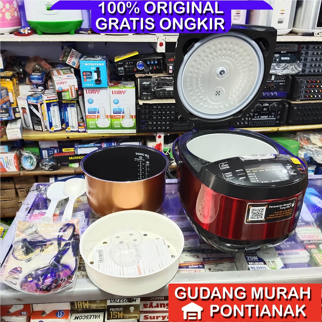 Ricecooker Yong Ma digital SMC 7047 Merah kilat penanak nasi magicom mejikom