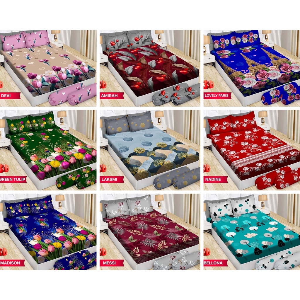 Bonita Sprei Queen 140x200 145x200 150x200 160x200 Motif Bunga Terlaris