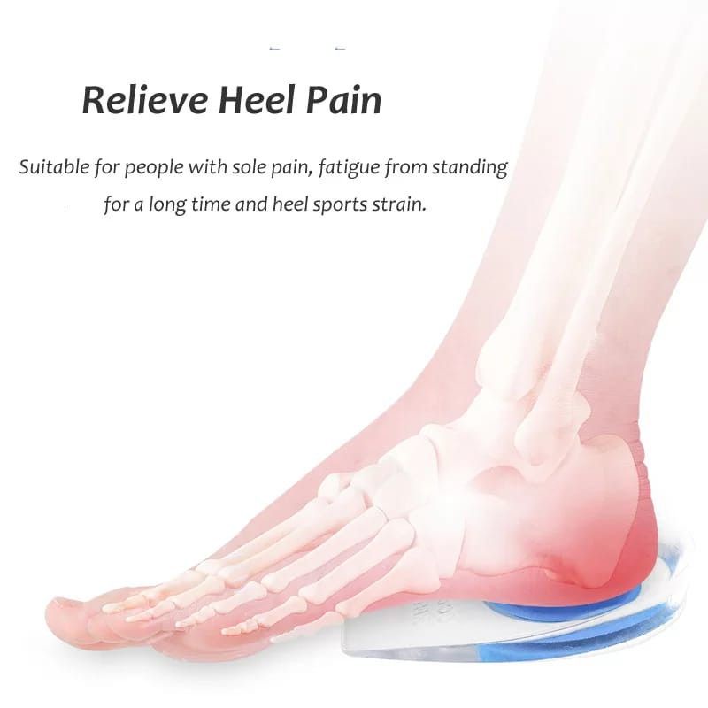 Peninggi Badan Instan 2 cm / Heel Cup Gel Support Insole Alas Tumit Kaki Pad Plantar Facitis Pelindung Tumit