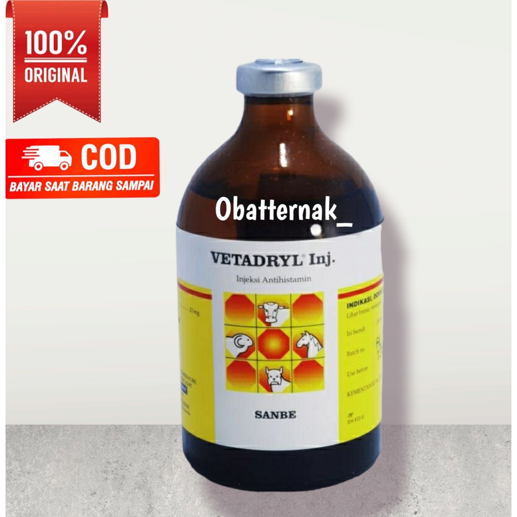 VETADRYL 100 ML SANBE - OBAT ANTI ALERGI KAMBING, SAPI