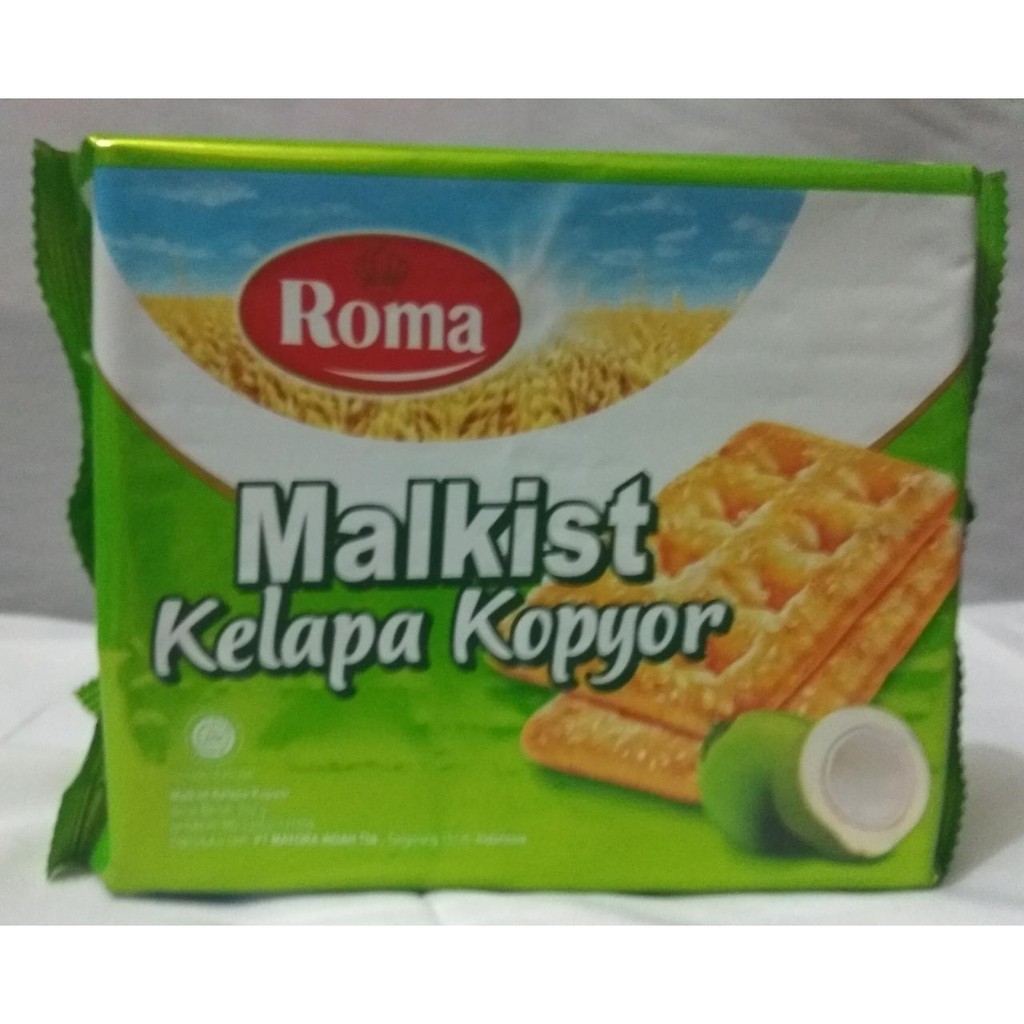 Aneka Snack Biskuit Roma Malkist Kelapa Kopyor 252 gram/Biskuit/Biskuit Roma/Roma Kelapa