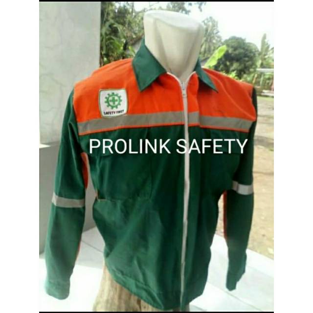 BAJU SERAGAM SAFETY HIJAU ORANYE RESLETING BARU