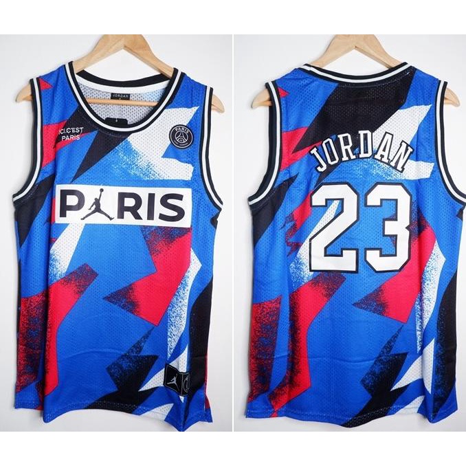 TERLARIS JERSEY BASKET NBA PARIS #23 MICHAEL JORDAN SPECIAL ED BIRU PUTIH