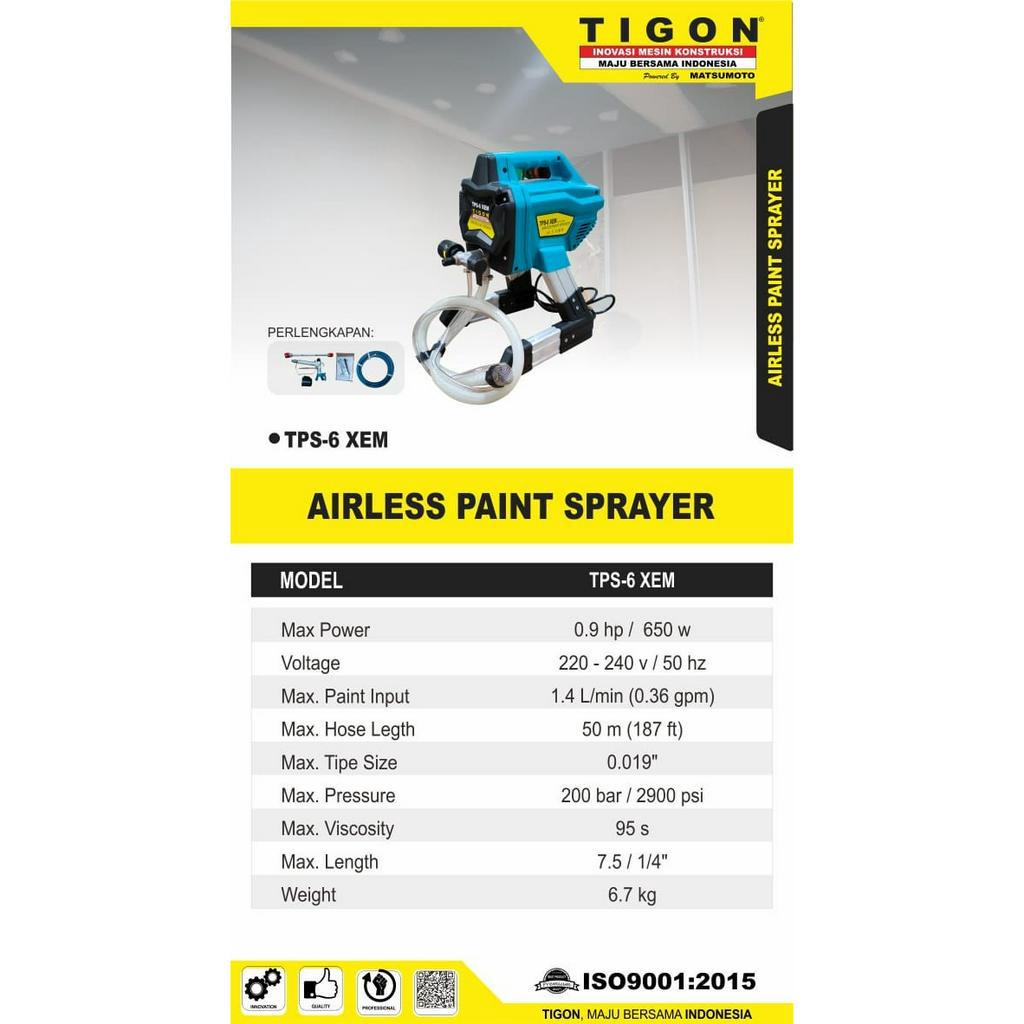 Mesin Semprot Cat Spray Gun AIRLESS TPS 6XEM TIGON / Mesin Cat Tanpa Kompresor Spraygun Painter TPS 6 TIGON