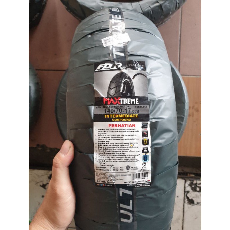 Ban luar fdr maxtreme 140/70-17 (tubeless) intermediate compound